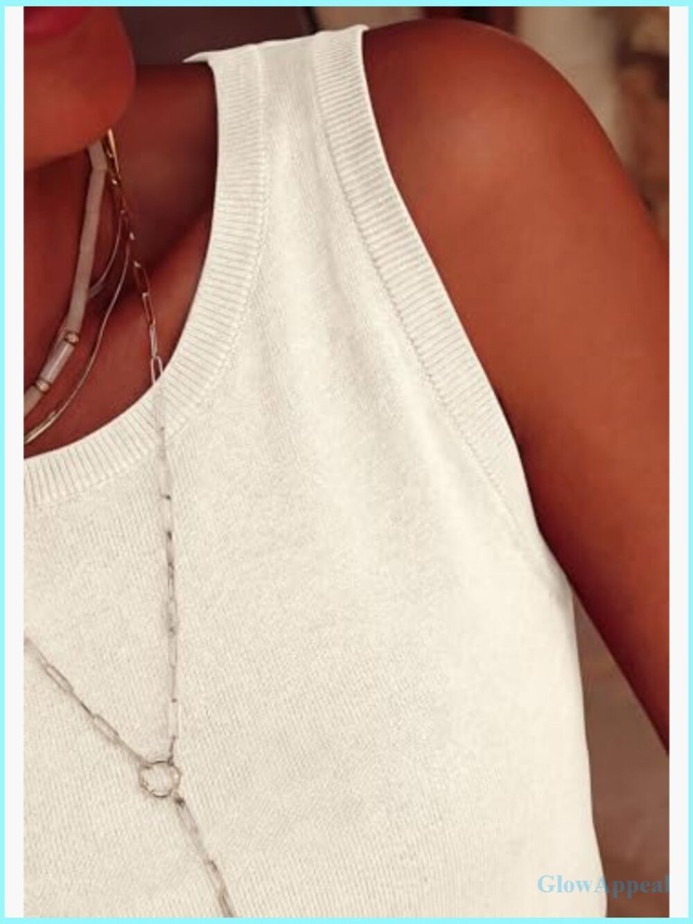 Sleeveless Ribbed Tank Top Business Casual Work Shirt Lightweight Stretch Fabric - Picture 5 of 7